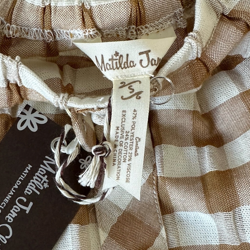 NWT Small Matilda Jane Annabelle Plaid Off Shoulder Blouse Gingham - Picture 6 of 12
